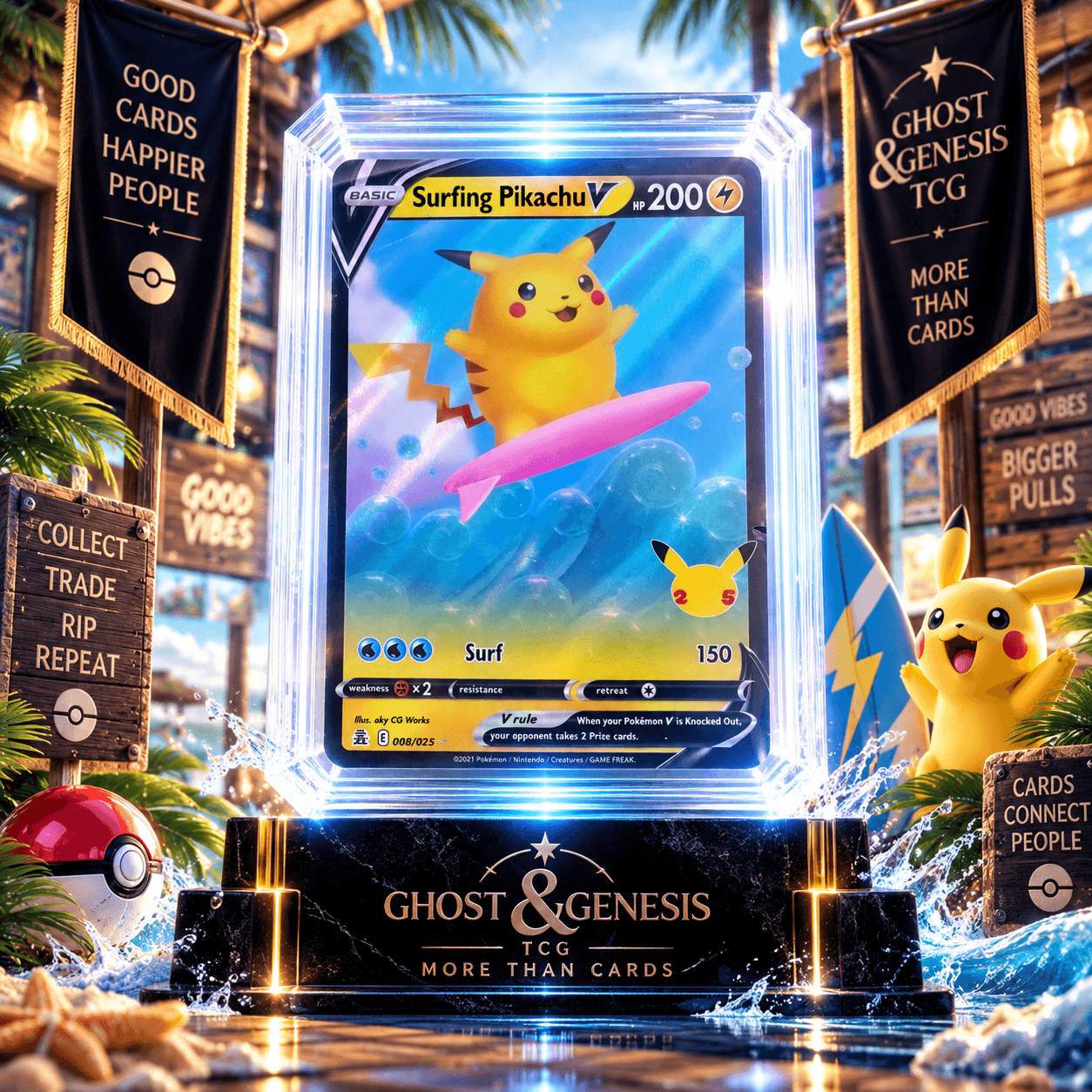 SURFING PIKACHU V 008-025