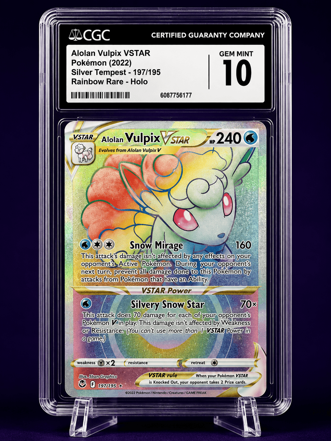 2022 ALOLAN VULPIX VSTAR SILVER TEMPEST 197/195